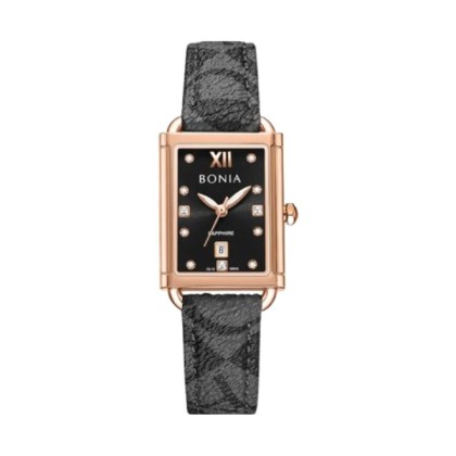 Bonia Elegance BNB10910-2533 Black Leather Strap Women Watch